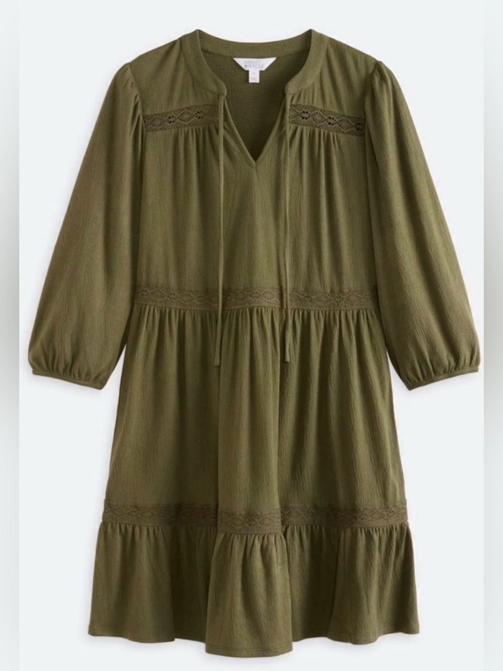 Market & Spruce Louisa LS Split Neck Dress Green M Petite NWT STITCH FIX